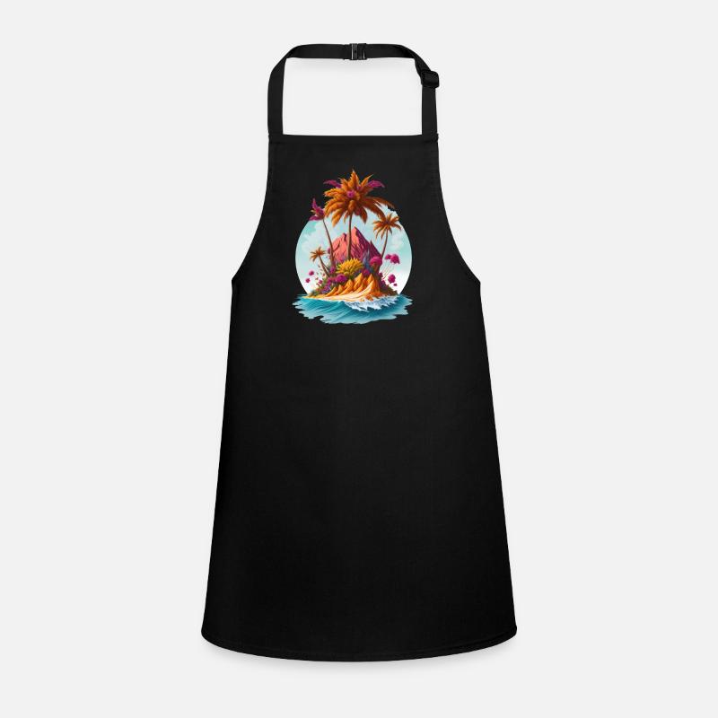 Paradis Island Palm Trees Beach Mer Tablier Enfant