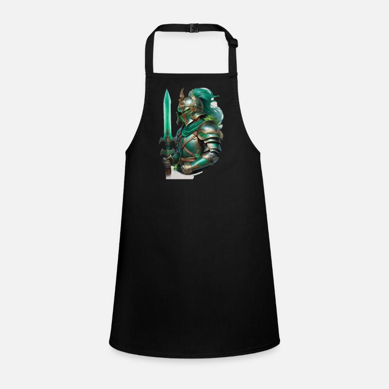 Armored knight dressed in bright green Children's Apron
