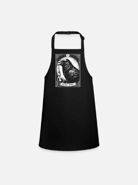 Occult Spirit Raven Pendulum - Children's Apron - black - Front