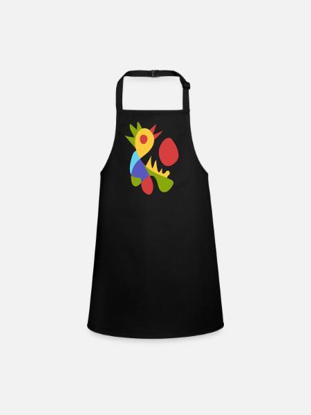 morning chicken bold abstract - Children's Apron - black - Front