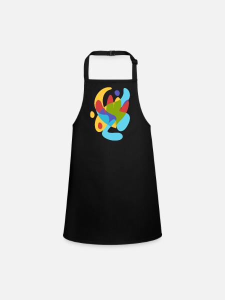 abstract summer tropical flora - Children's Apron - black - Front