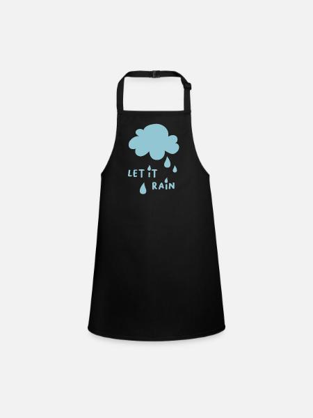 Que la pluie Nuage Dictons frais Enfants Gouttes de pluie - Tablier Enfant - noir - Devant