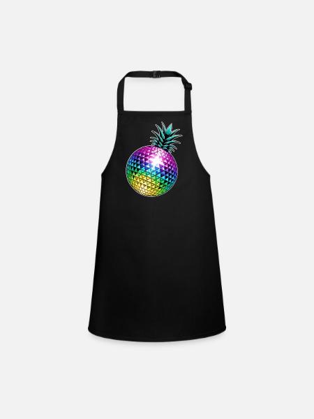 Discothèque ananas - Tablier Enfant - noir - Devant