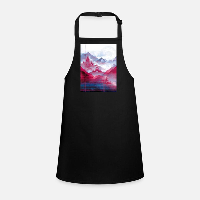 Psy-Art - Temple over Mountain Landscape Children's Apron