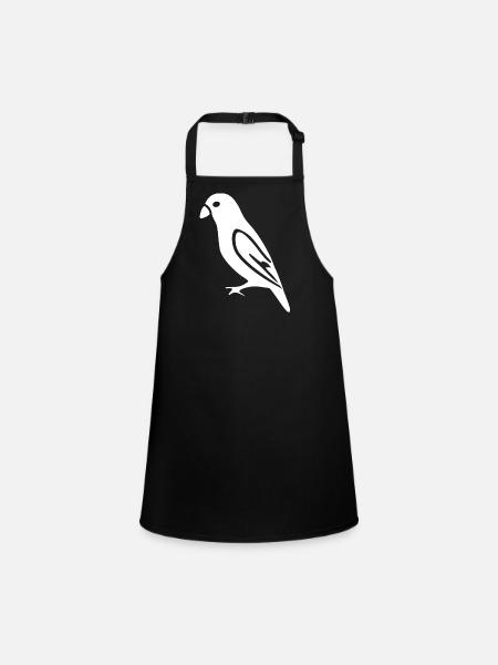 Vogel weiß Geschenk Naturliebhaber - Schürze für Kinder - Schwarz - Vorne