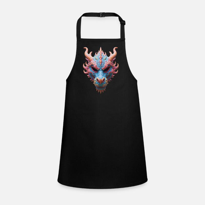 Aurora Dragon Mask - Children's Apron - black