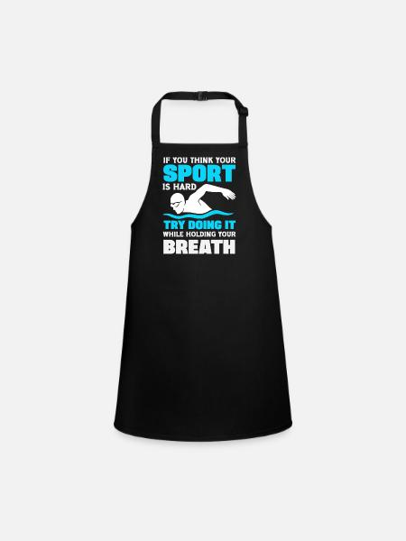 Lustige Schwimmer Sprüche & Schwimmverein Design - Schürze für Kinder - Schwarz - Vorne