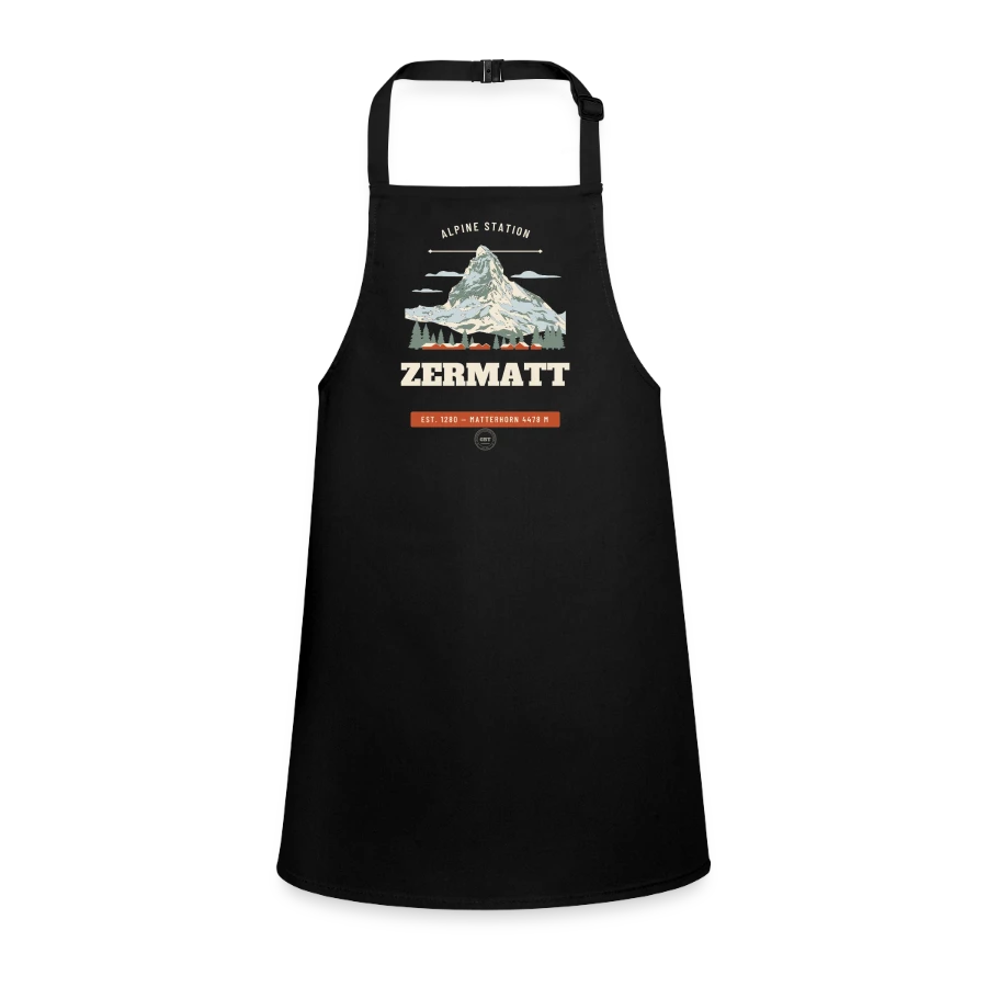 Zermatt badge on a children's apron, black