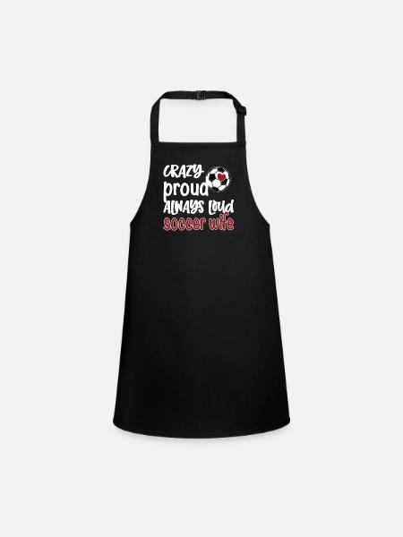 Football Wife Footballer Wife Of Football Player - Children's Apron - black - Front