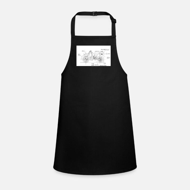 Motorcycle Blueprint: Custom Chopper Children's Apron