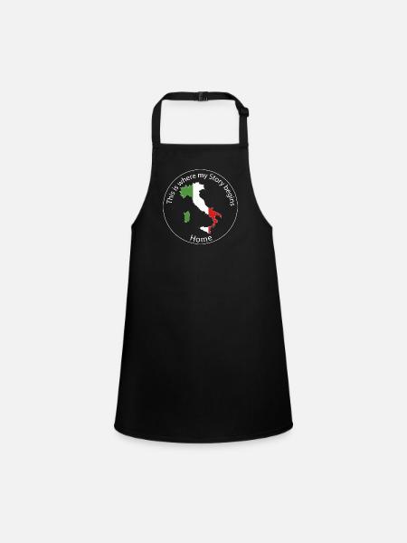 This is where my story begins - Motiv Italien - Schürze für Kinder - Schwarz - Vorne