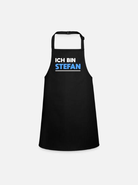Stefan Name Spruch für stolze Stefans - Schürze für Kinder - Schwarz - Vorne