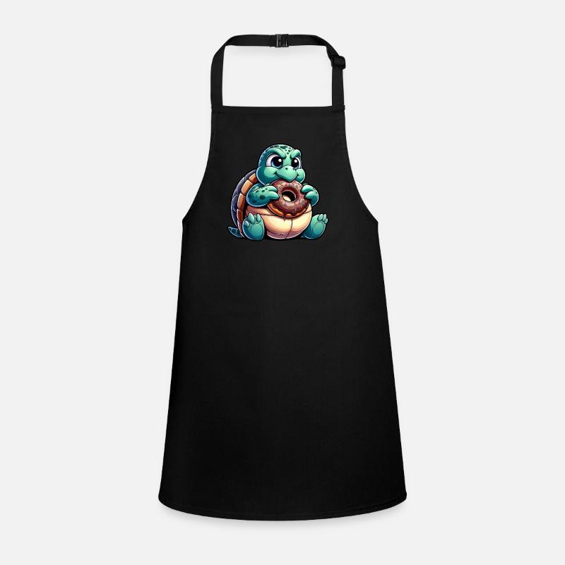 Cute Chubby Turtle Donut Cartoon Children's Apron
