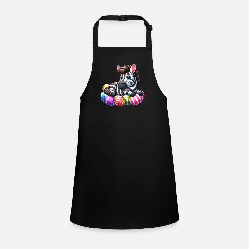 Cute Zebra Easter Egg Cartoon Easter Children's Apron