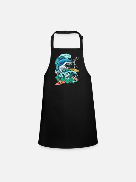 Feeding frenzy - Children's Apron - black - Front