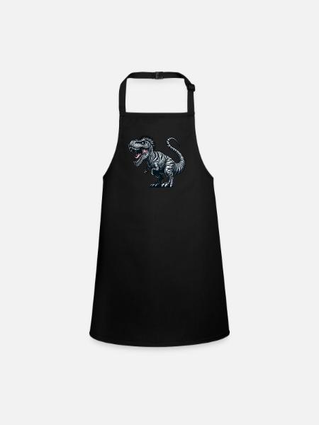 Dino Trex Zebra Fusion Fantasiewesen skurril - Schürze für Kinder - Schwarz - Vorne