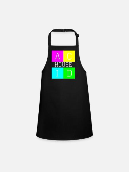 Acid house blanc - Tablier Enfant - noir - Devant