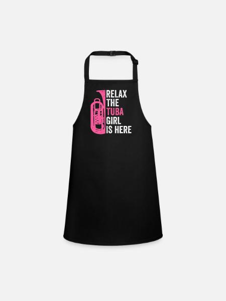 Tuba Girl Tuba Brass Band - Tablier Enfant - noir - Devant