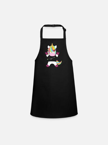 Licorne métallique - Tablier Enfant - noir - Devant