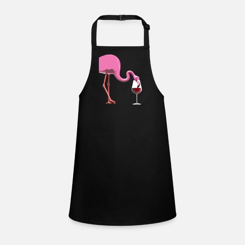 Flamingo mit Weinglas Schürze für Kinder