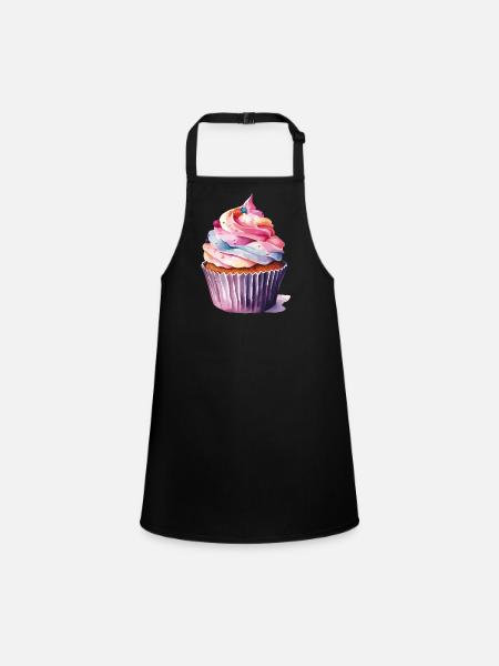 Cupcake 2 - Children's Apron - black - Front