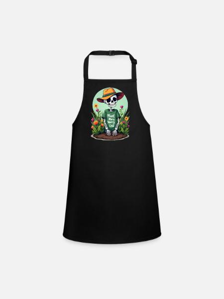 PLANT MORE WORRY LESS - Children's Apron - black - Front