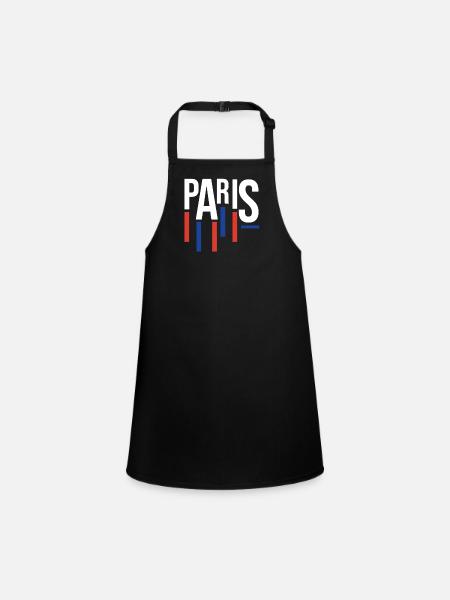Souvenir Bleu Rouge Paris - Hommage à la France - Tablier Enfant - noir - Devant