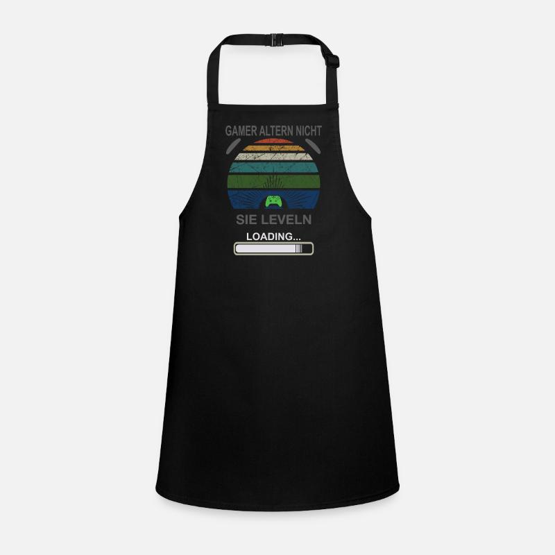 Gamer Leveling Loading Retro Sunburst Children's Apron
