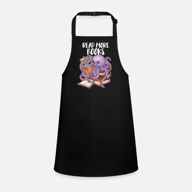 Reading Octopus in Stack of Books Book Gift Children's Apron