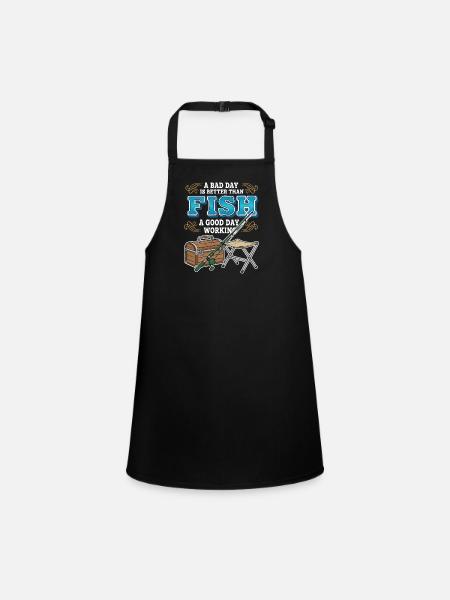 Camping Pêche Humour Bad Day Fish Better Working - Tablier Enfant - noir - Devant