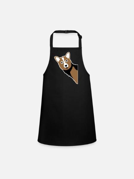 Corgi Cuckoo – Parfait pour tous les propriétaires de chiens - Tablier Enfant - noir - Devant