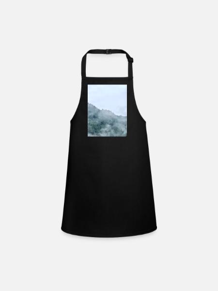 Misty Mountain Fog Landscape - Children's Apron - black - Front