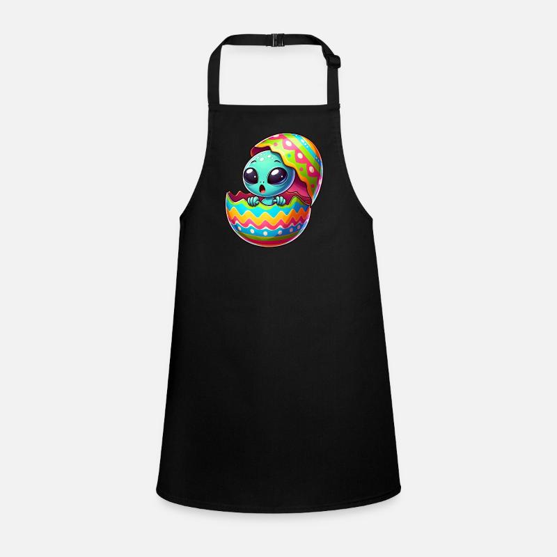 Colorful Alien Easter Egg Hatching Design Children's Apron