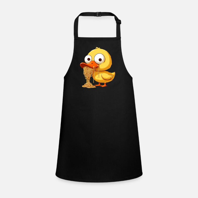 Cute Duck Clumsy Spaghetti Lover Children's Apron