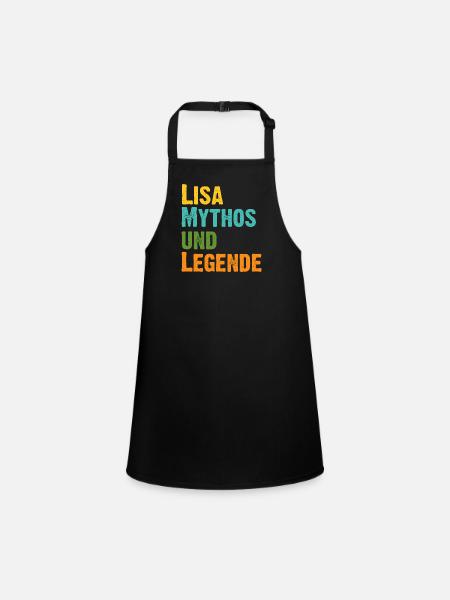 Mythos Lisa die Legende Vorname Lisa - Schürze für Kinder - Schwarz - Vorne
