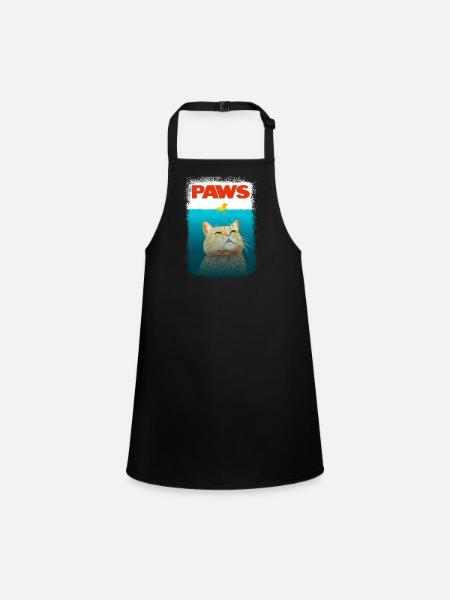 Shark Cat - Children's Apron - black - Front