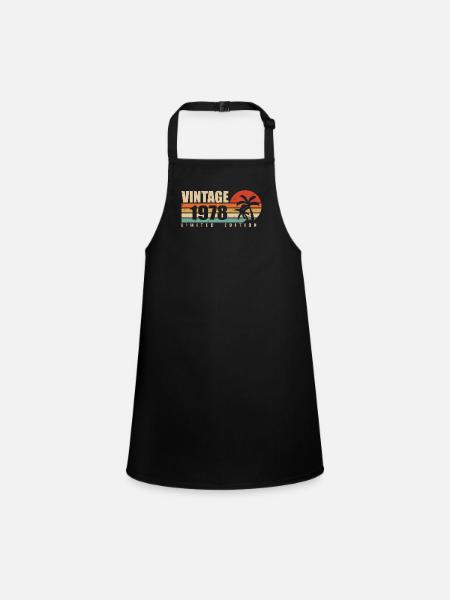 1978 Anniversary Year Original vintage 1978 - Children's Apron - black - Front