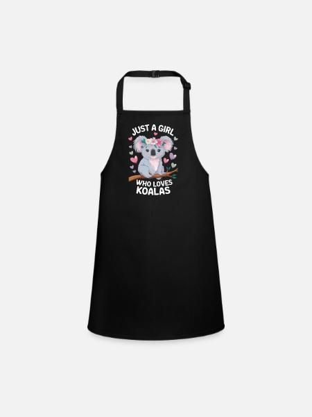 Koala Koala Koala Bear Animal - Children's Apron - black - Front