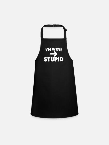 I'm With Stupid Sarcastic Arrow Pointing Right - Tablier Enfant - noir - Devant