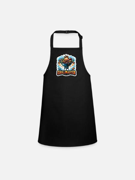 GrillMaster - Grill Illustration - Children's Apron - black - Front