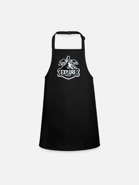 Explore more - Wanderer - Children's Apron - black - Front