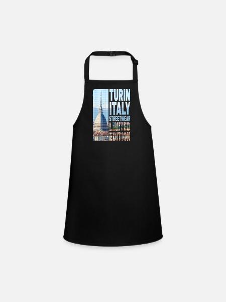 Turin Turin Turin Italie Ville Skyline Accueil Amour - Tablier Enfant - noir - Devant