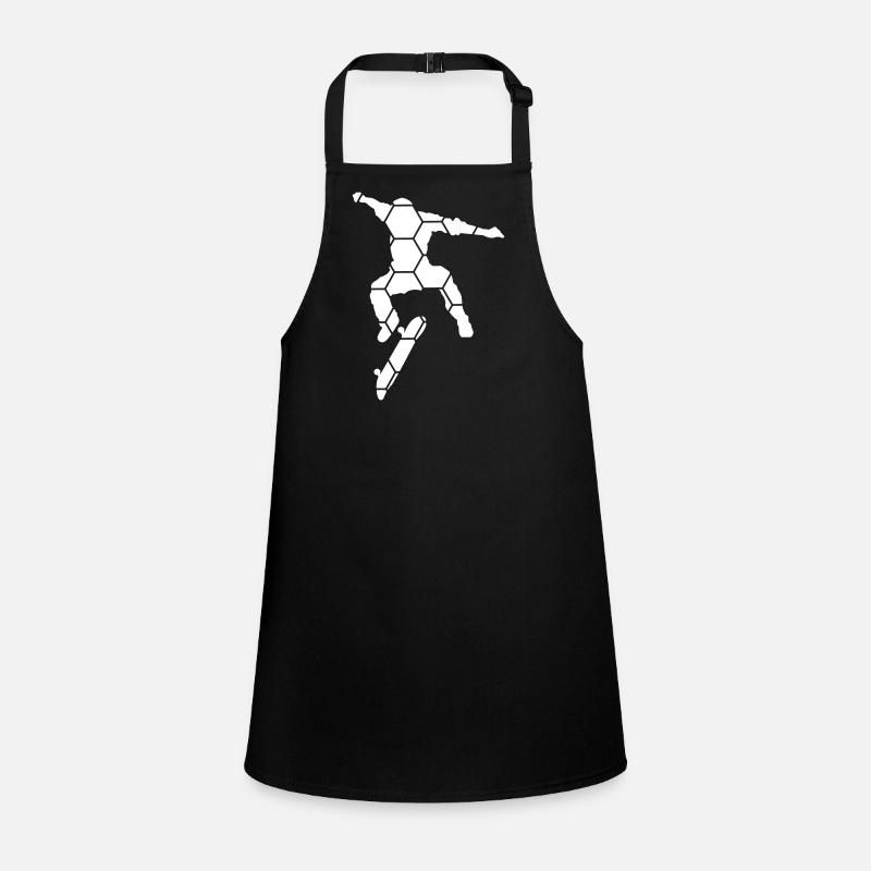 Skateboard-Silhouette mit Waben-Muster Schürze für Kinder