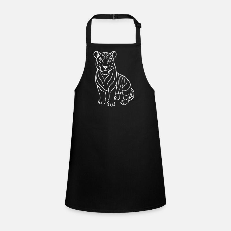 Simple Tiger - Line Drawing Children's Apron
