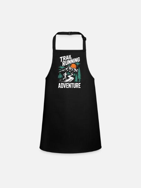 Aventure de course en sentier - Tablier Enfant - noir - Devant