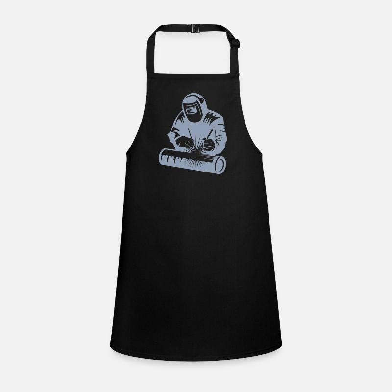 Welder silhouette during arc welding Children's Apron