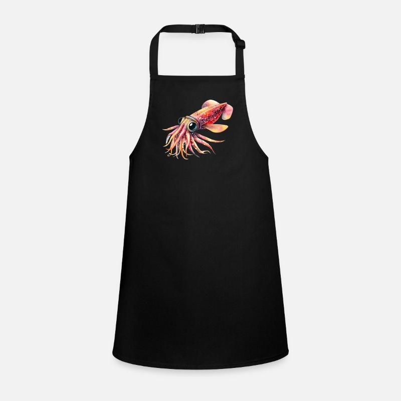 Cute Firefly Squid, Watercolor Children's Apron