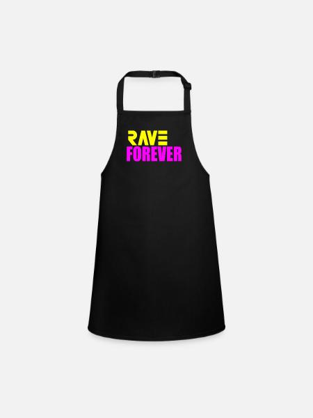 Rave forever - Children's Apron - black - Front