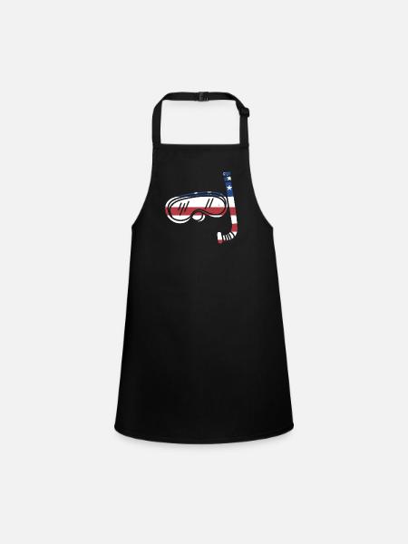 Snorkeler Drapeau Us Snorkeling - Tablier Enfant - noir - Devant