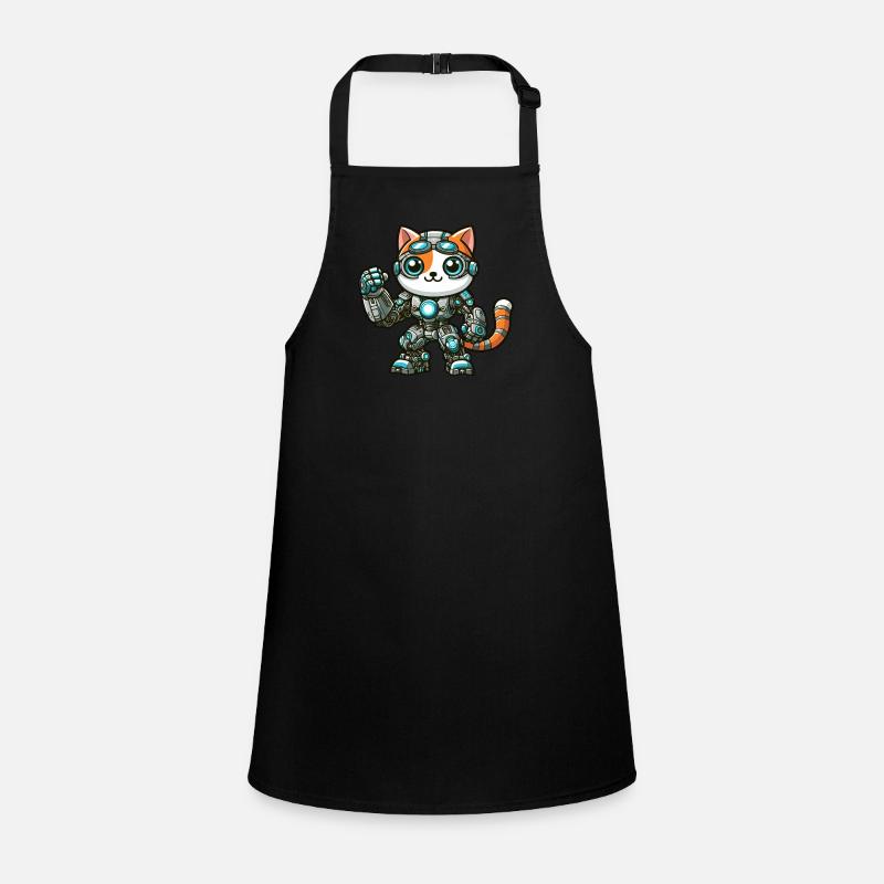 Cool dessin animé chat chat robot cyborg mecha Tablier Enfant